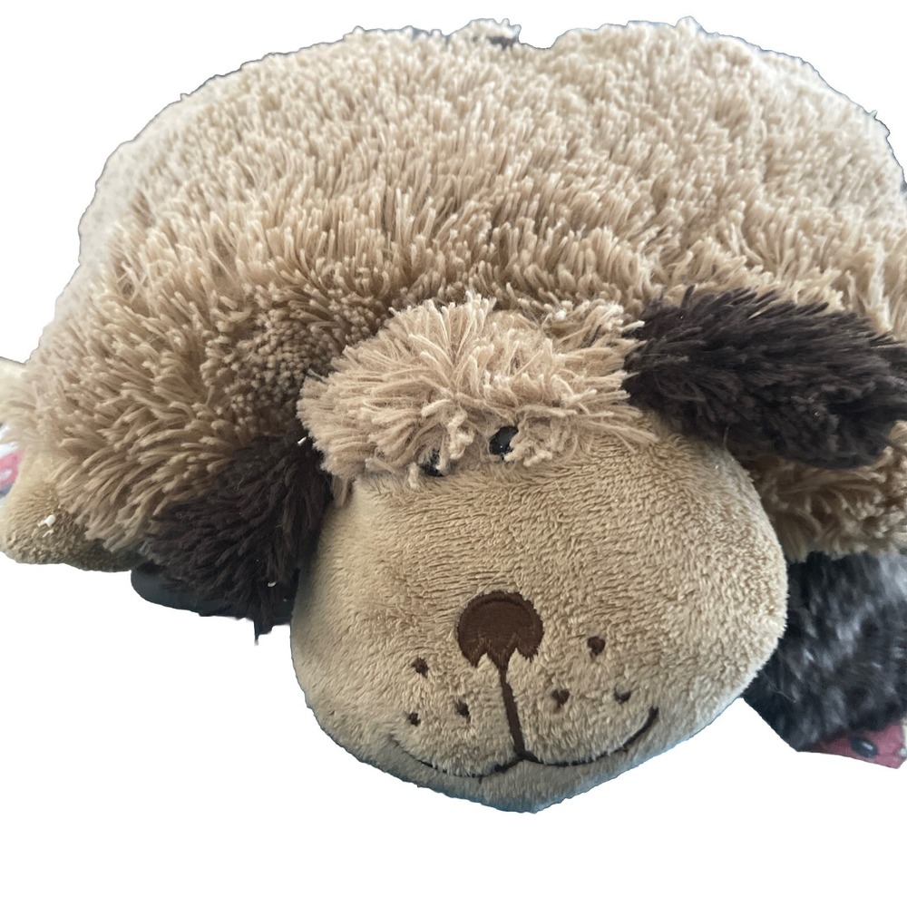 Pillow Pets PeeWees Snuggly Puppy It's A Pillow Pet Tan Dog Brown Ears Eyes 11"P